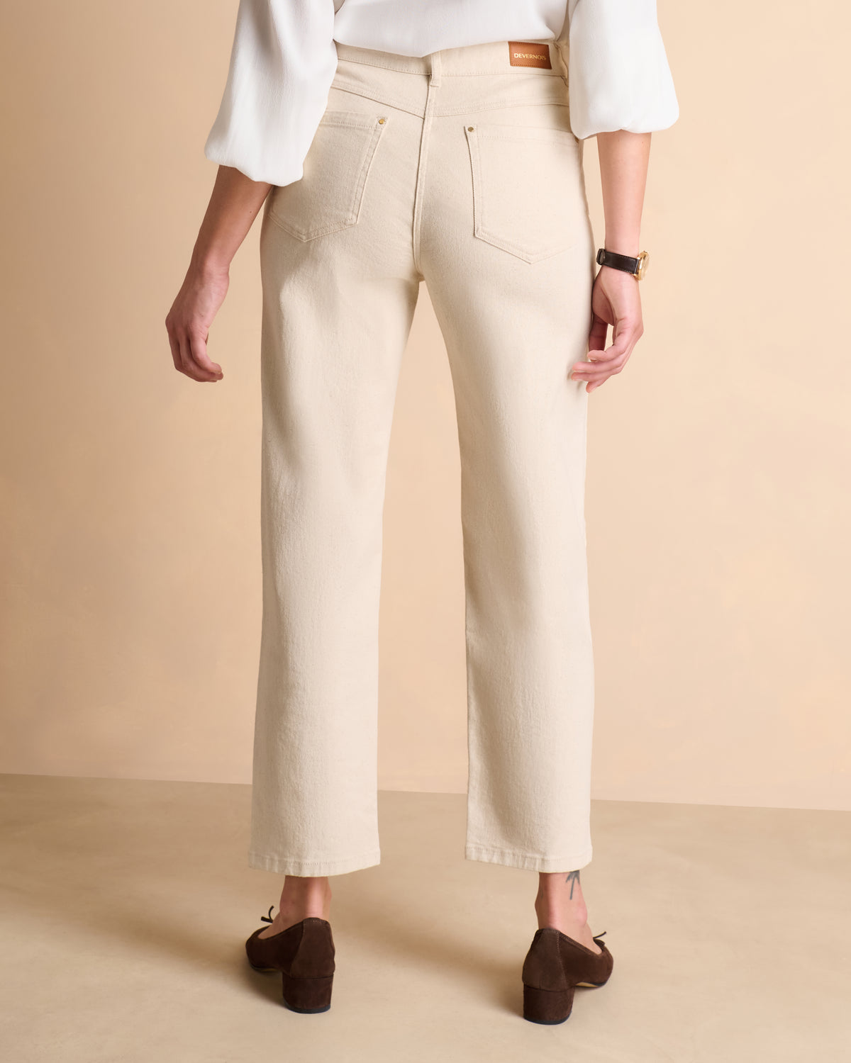 Pantalon beige coupe mom POMME/14071/007