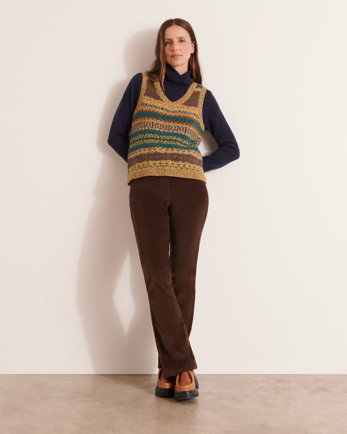 Pantalon flare en velours POUNO12/12069/046