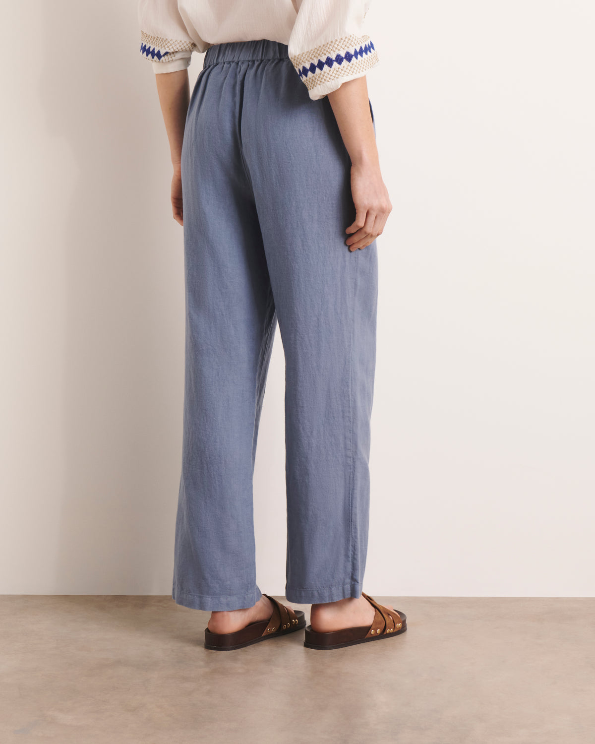 Pantalon droit bleu PRALINI/13196/304