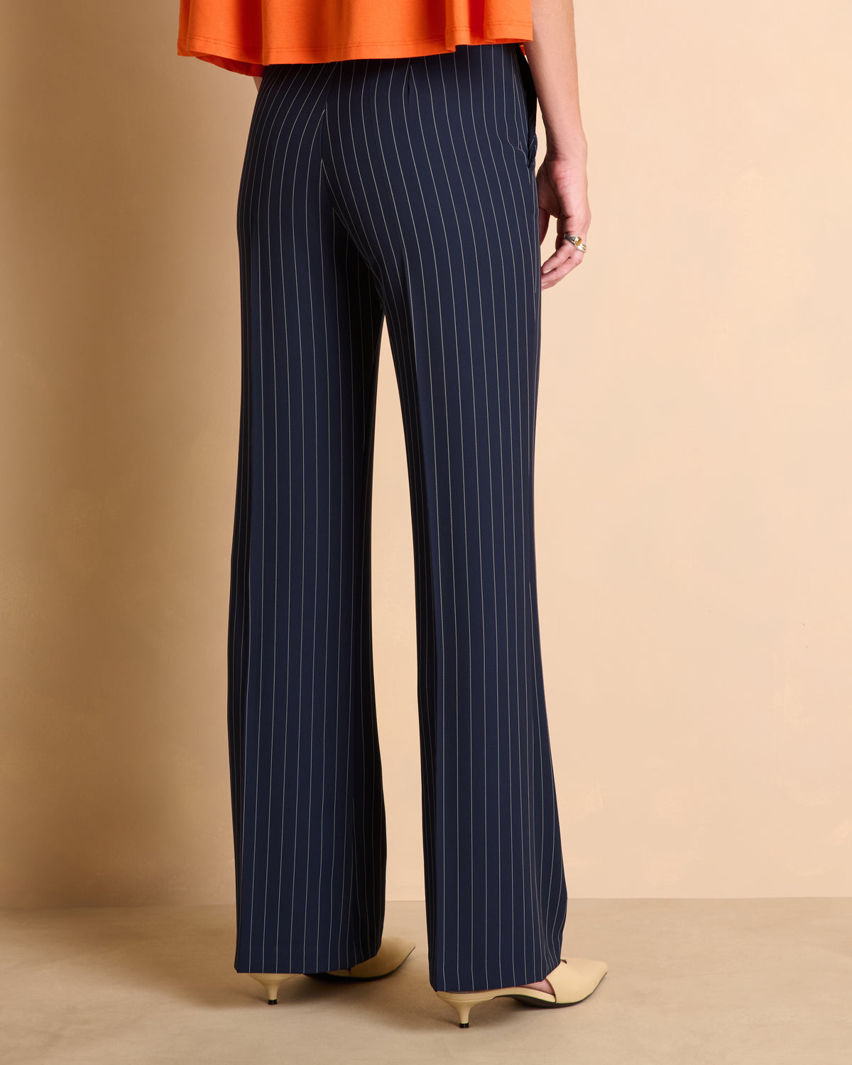 Pantalon large bleu marine à rayures PRATO/13333/635