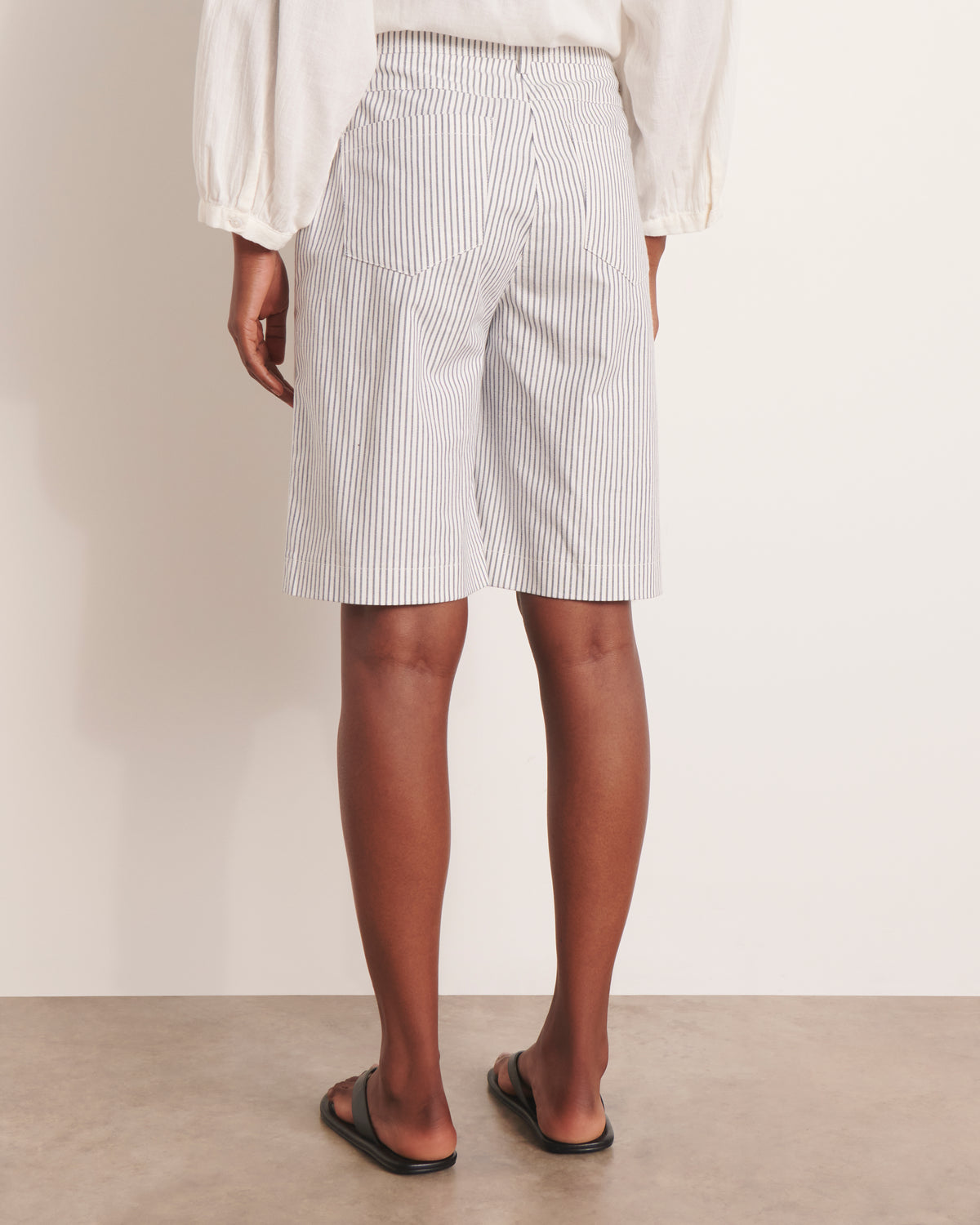 Ecru striped shorts PRESSE/13242/521
