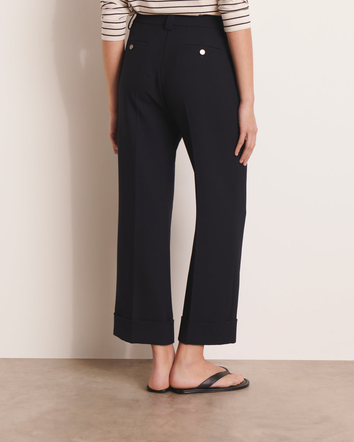 Pantalon large bleu marine PUNTO-DROIT/13128/317
