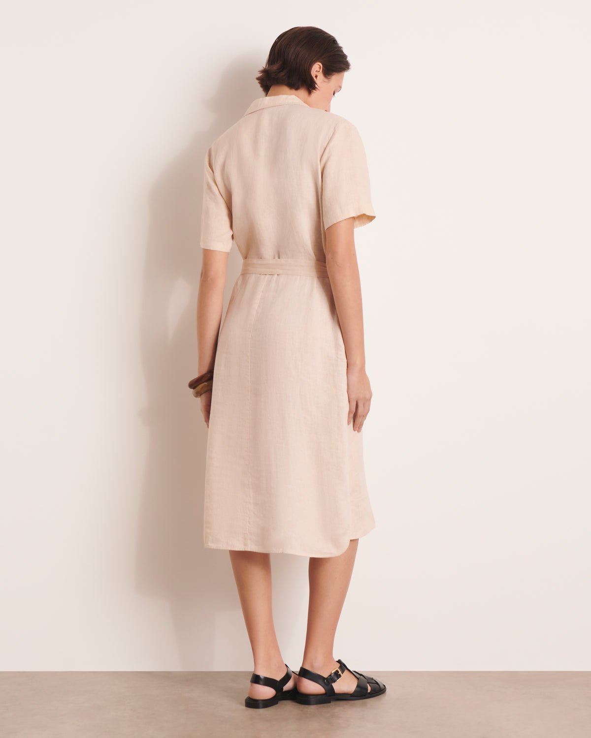 Robe longue chemisier beige longueur midi RAFINA/13124/002