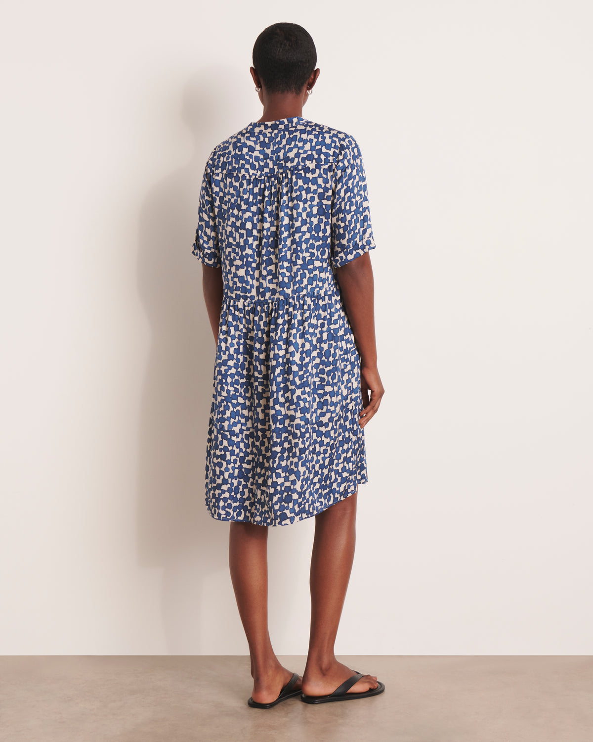 Robe courte bleue imprimée RECIF/13224/630