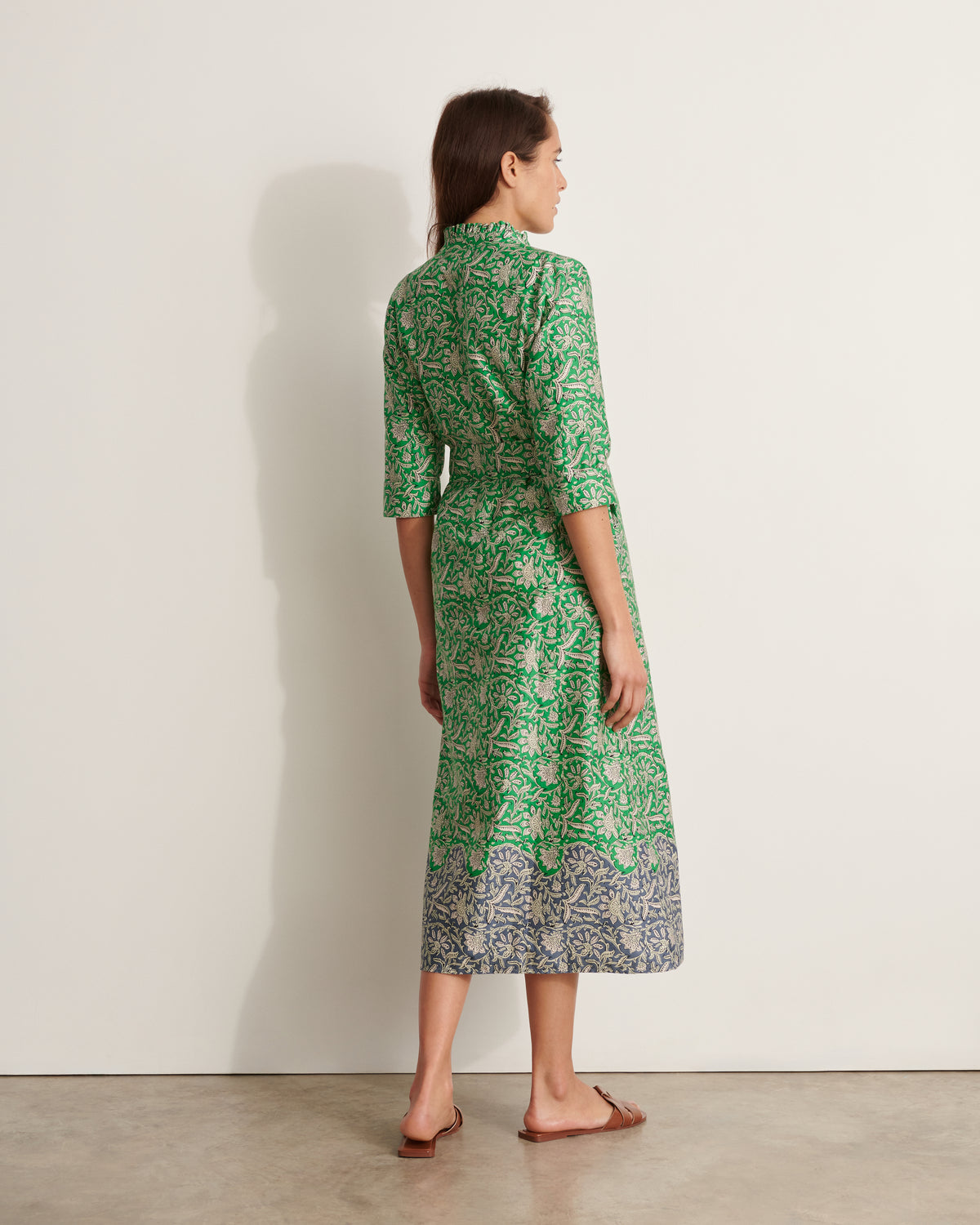 Robe midi imprimée REMINGTON11-GREEN/11196/601