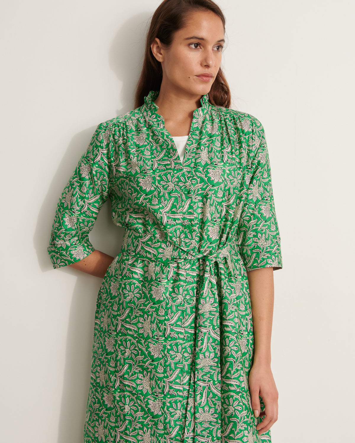 Robe midi imprimée REMINGTON11-GREEN/11196/601