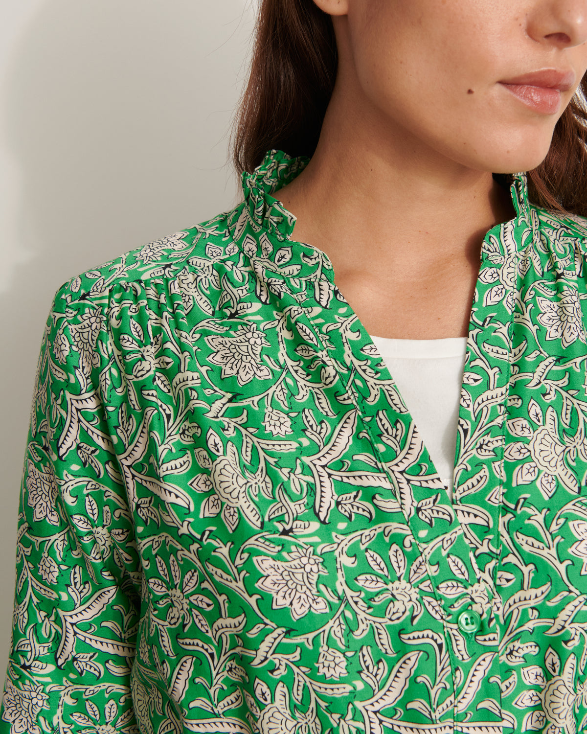 Robe midi imprimée REMINGTON11-GREEN/11196/601