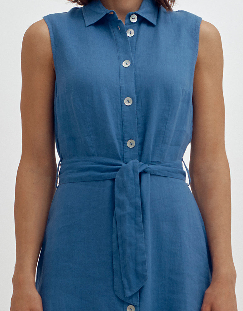 Robe longue chemise sans manches RHUBARBE/87230/306