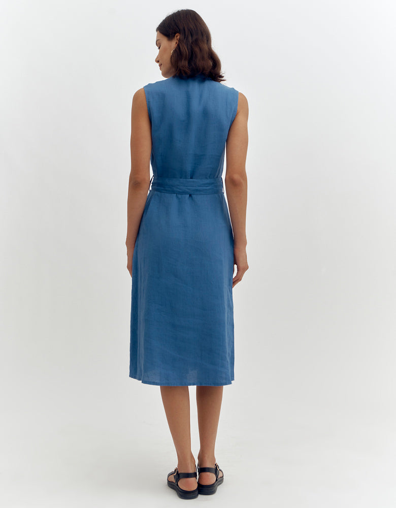Robe longue chemise sans manches RHUBARBE/87230/306