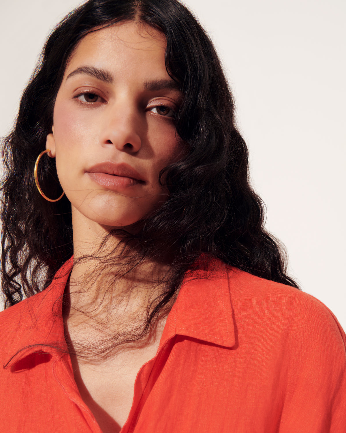 Robe longue cache-cœur orange longueur midi RIZA/13132/117