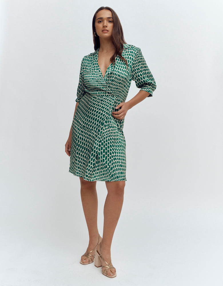 Robe courte chemisier cache-coeur ROMY/87132/521