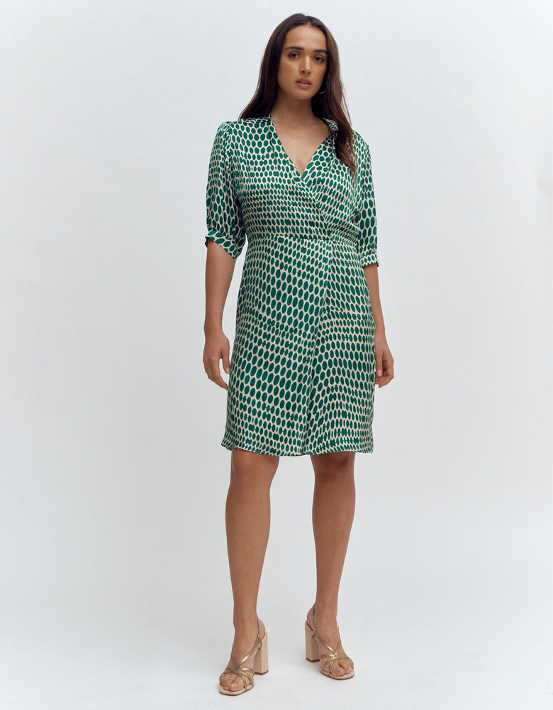 Robe courte chemisier cache-coeur ROMY/87132/521