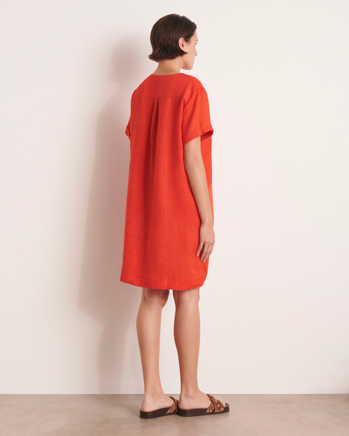 Robe courte droite orange ROPA/13253/117