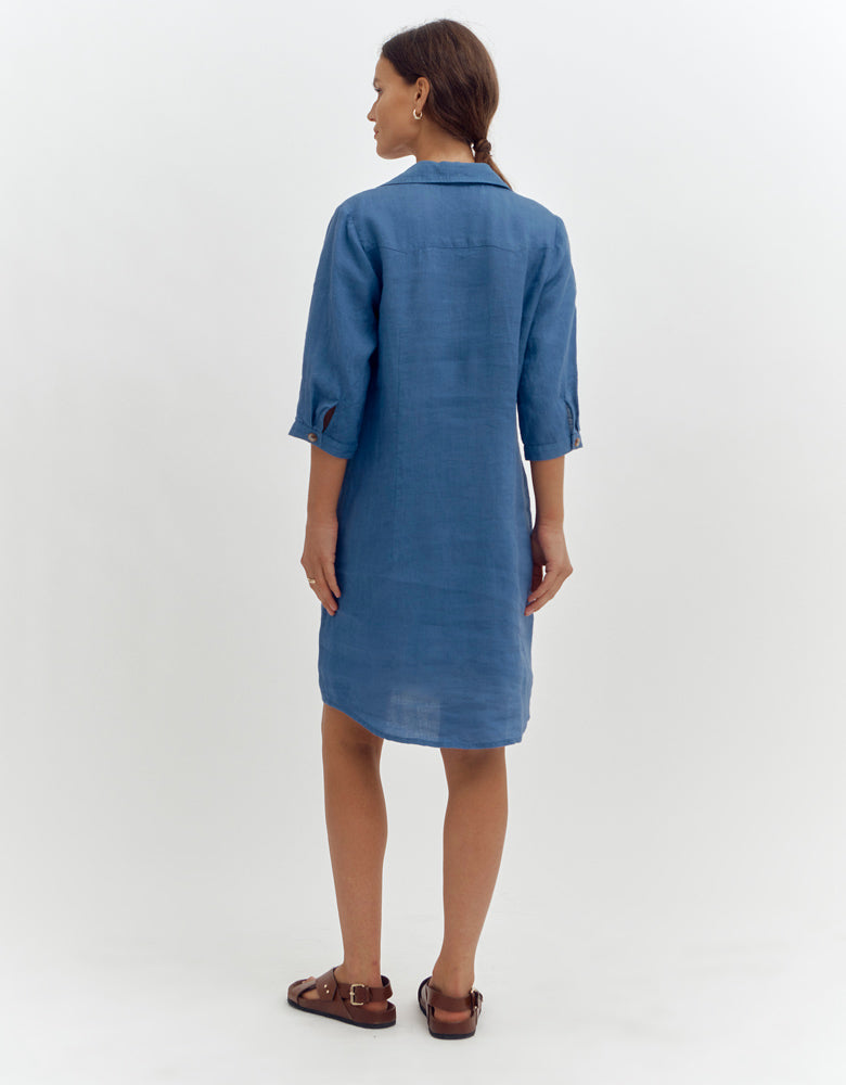 Robe courte chemise ROSELINE87/87197/317