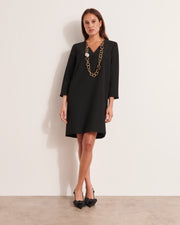 robe noire droite stretch
