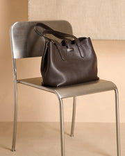 Sac cabas marron en cuir de vachette