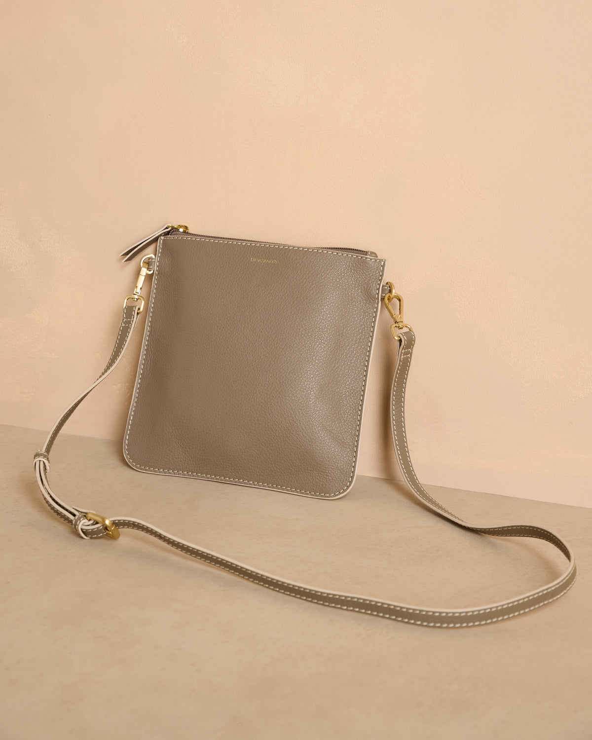 Sac bandoulière plate beige SAMSON/13091/013
