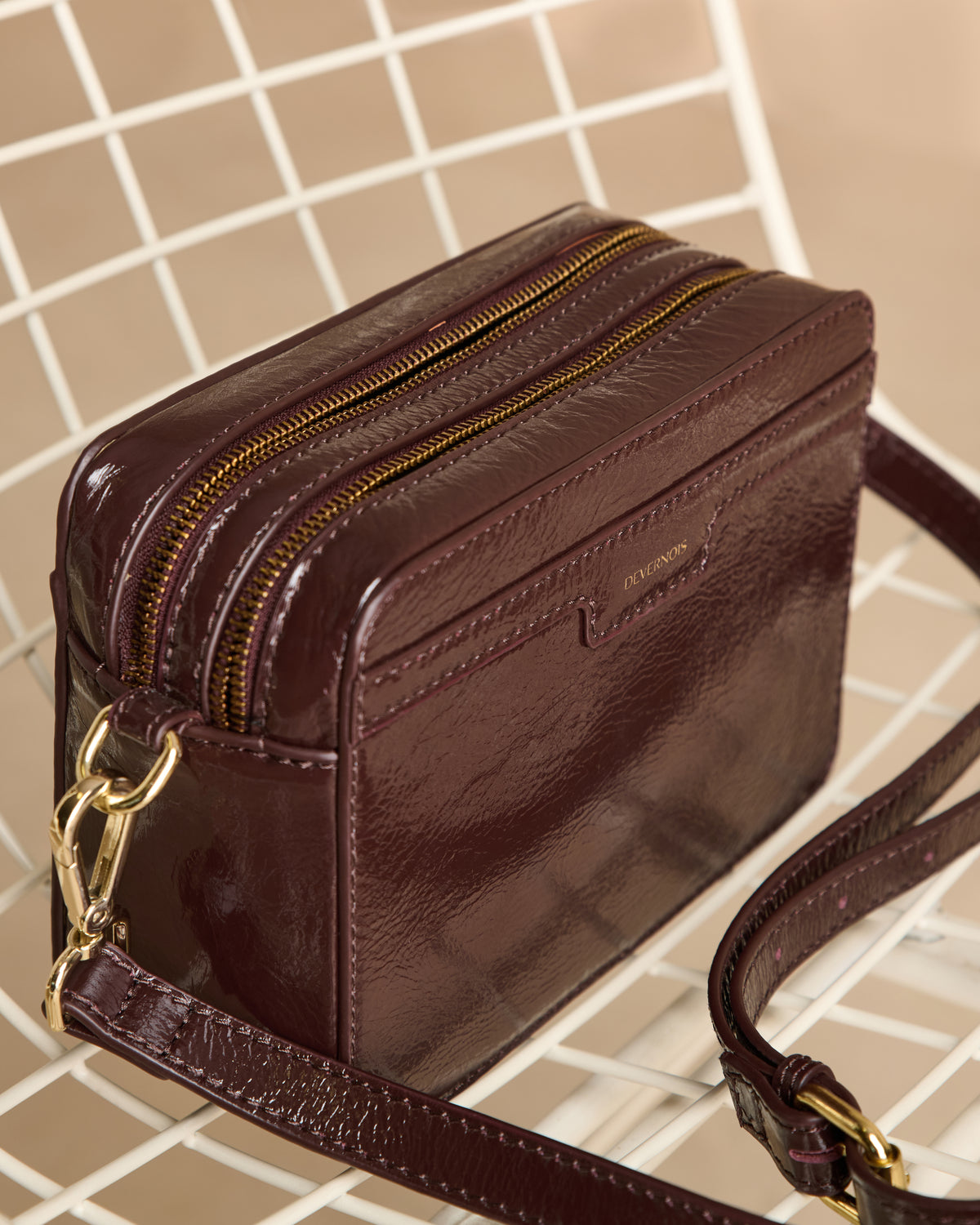 Sac bandoulière bordeaux rectangulaire SILVER/14239/366