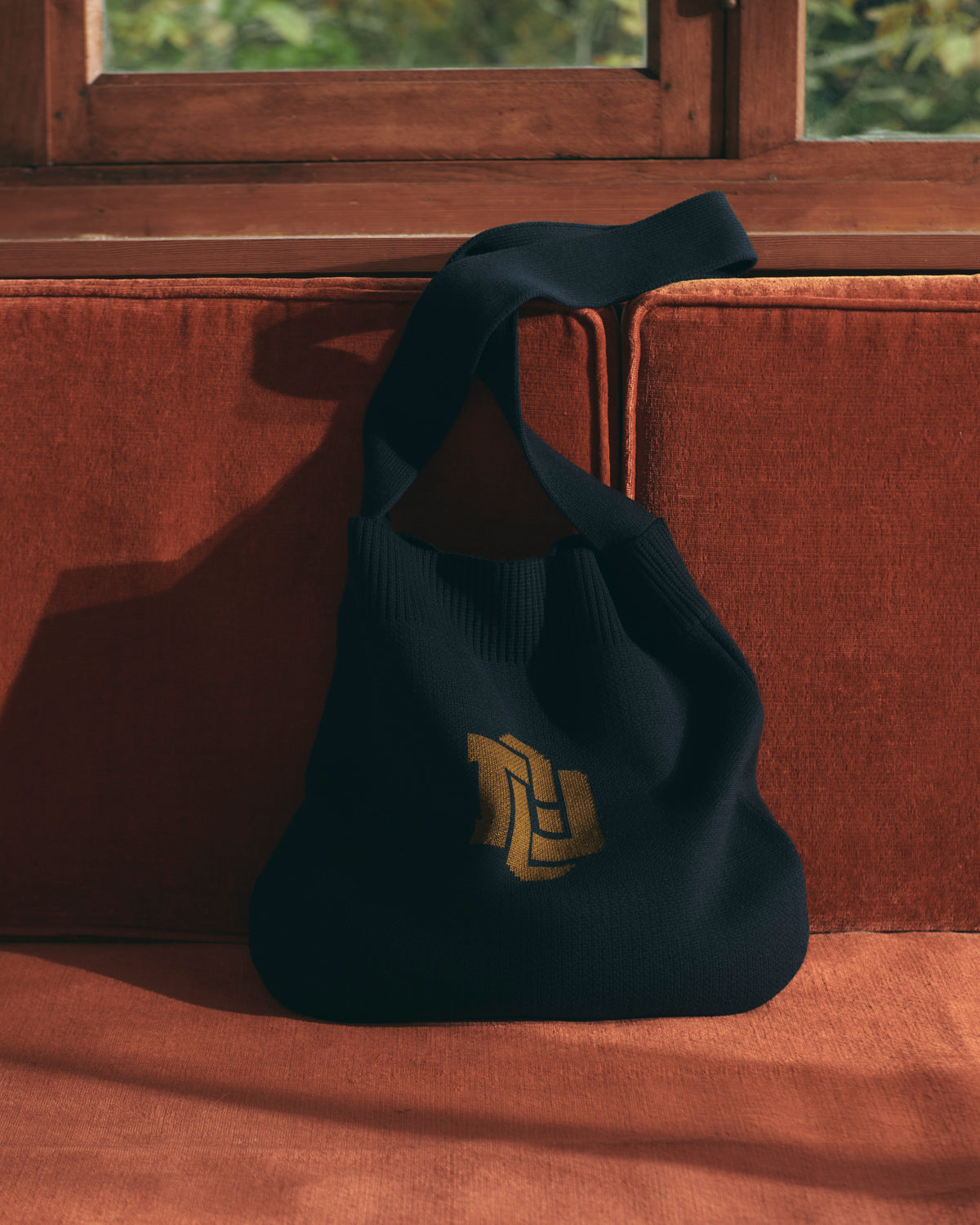 sac bandoulière en maille bleu