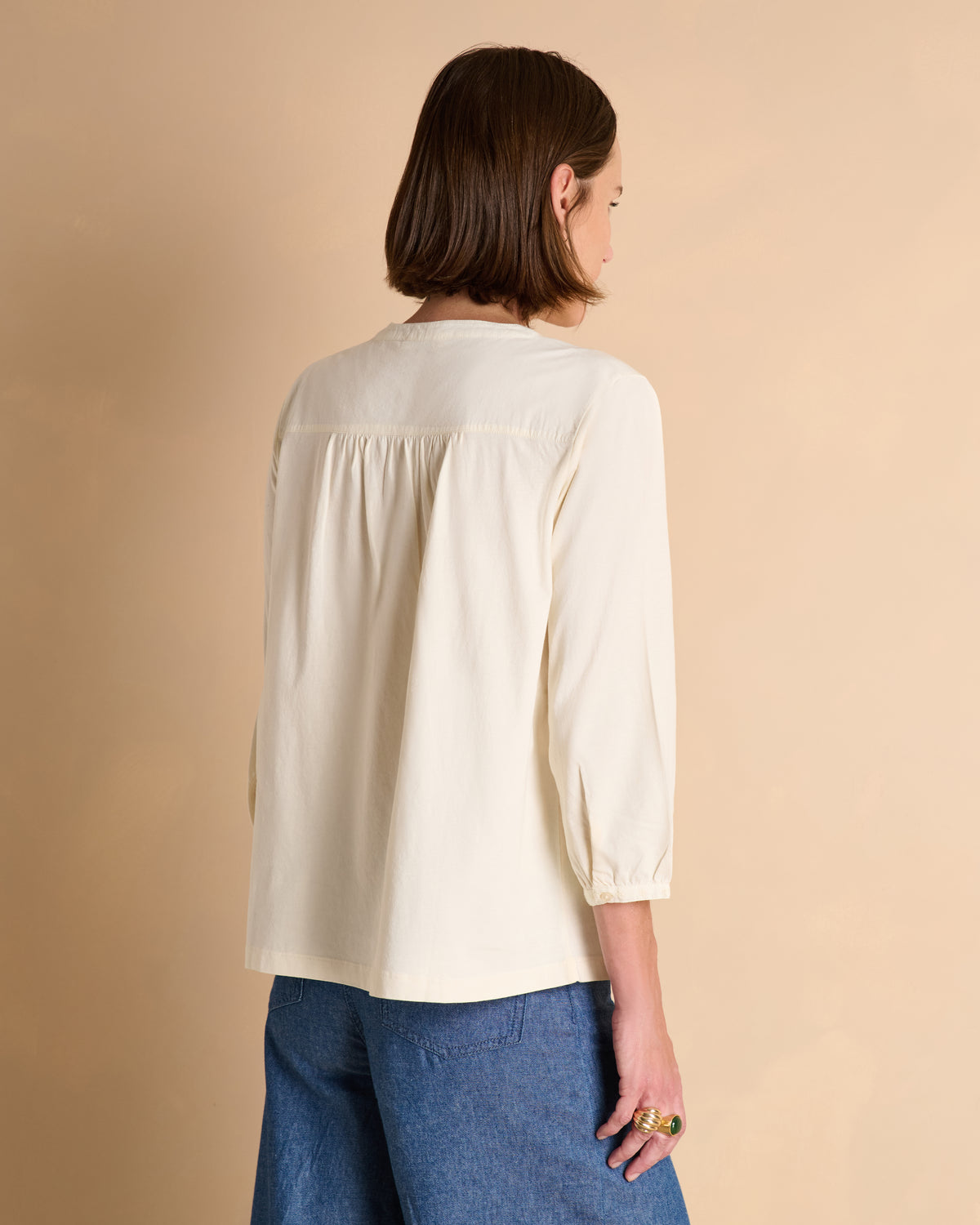 Blouse brodée blanc cassé TASMANIE/13342/003