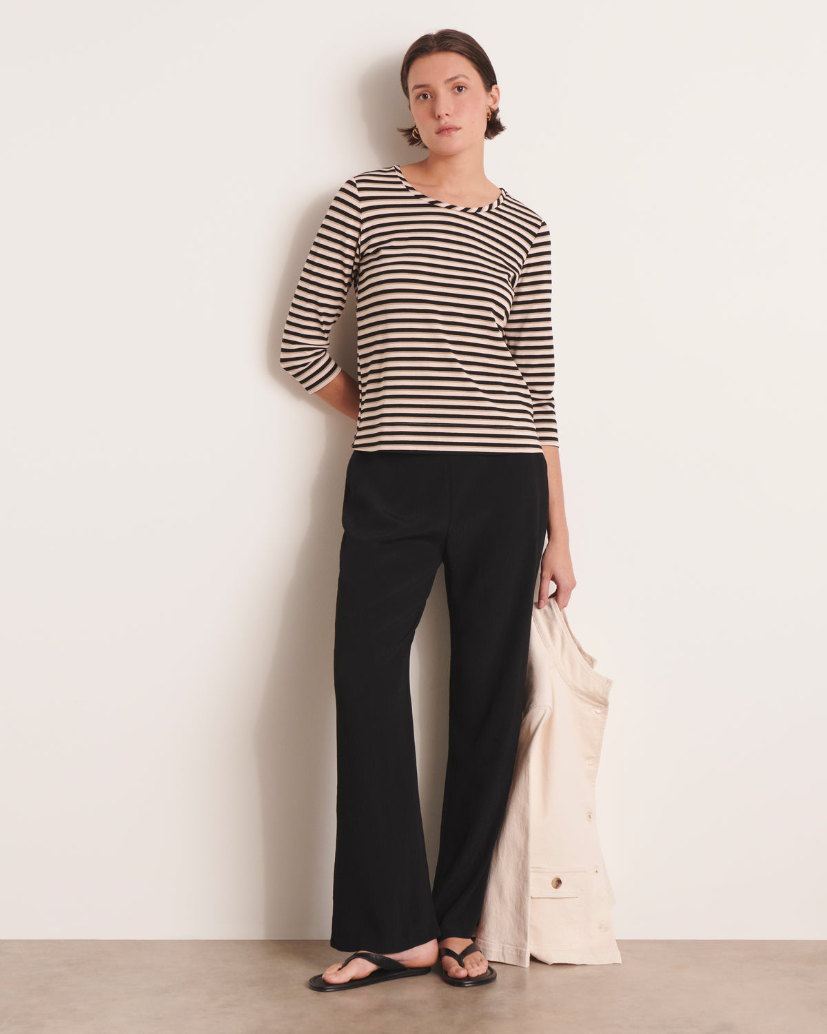 Tee-shirt marinière noir TIRAMISU/13116/670