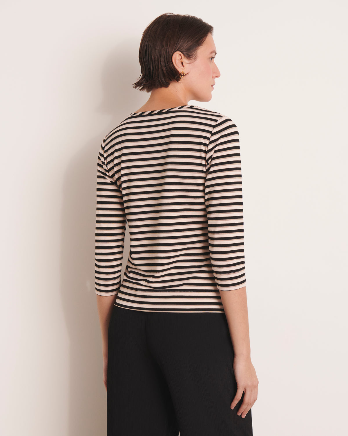 Tee-shirt marinière noir TIRAMISU/13116/670
