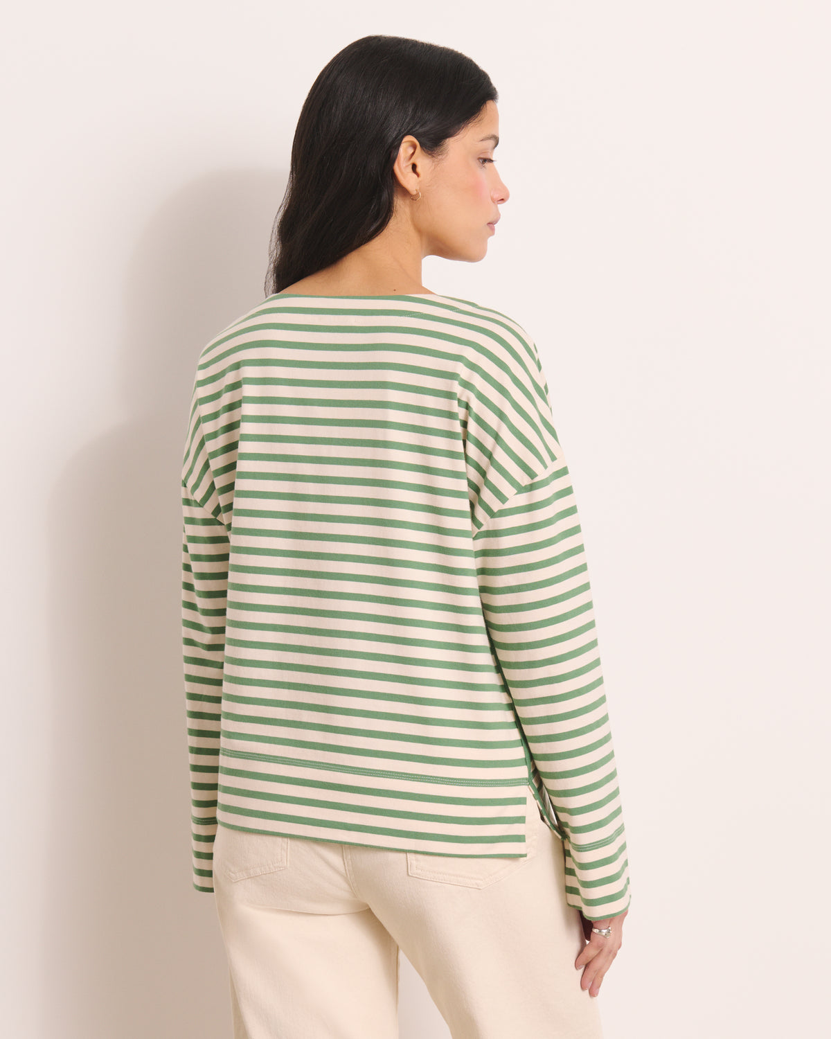 Tee-shirt marinière vert TRIESTE/13211/610