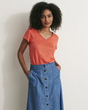 tee-shirt manches courtes en lin irisé