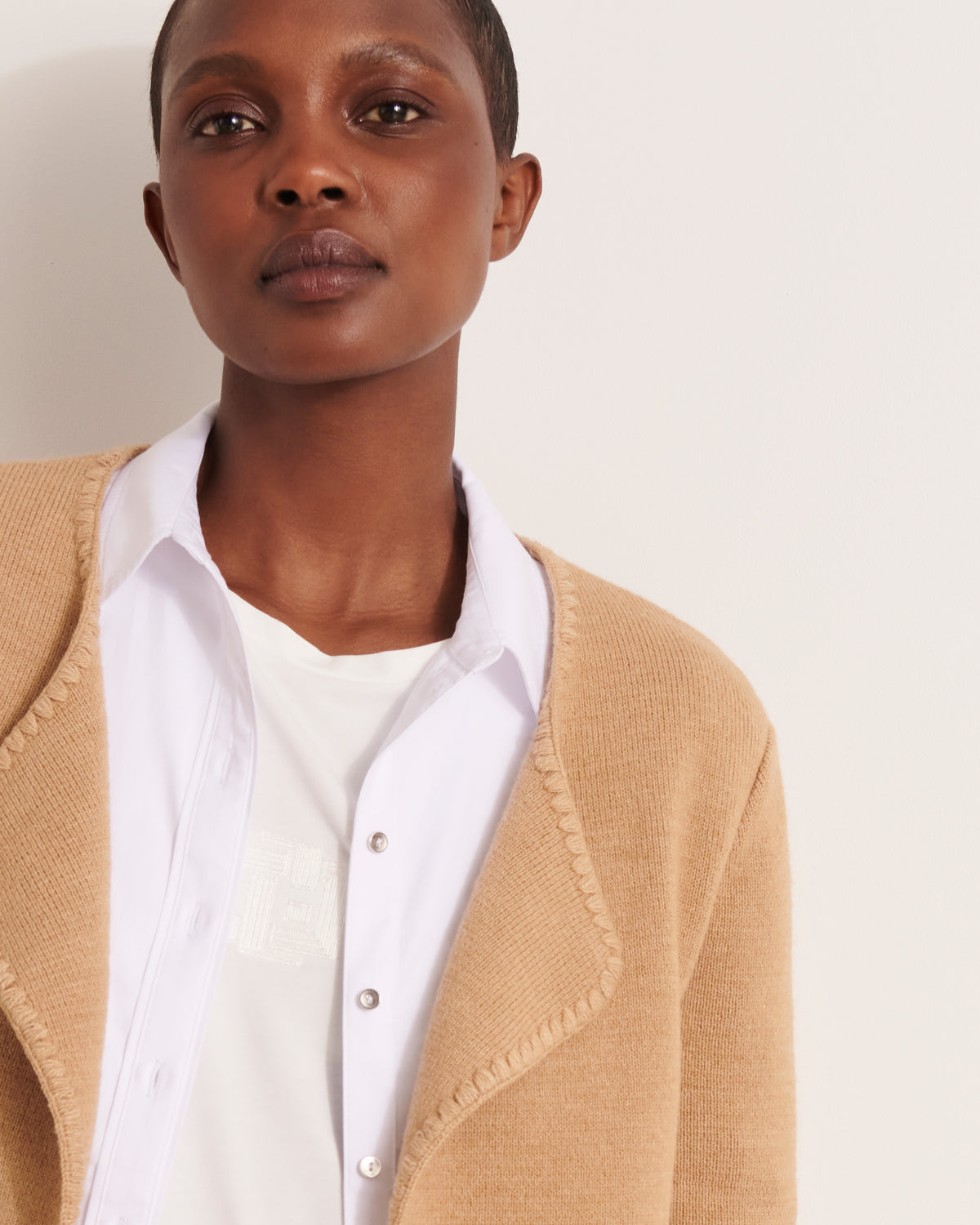 Veste en maille en laine mérinos et alpaga VALEANDRE1927/12015/010