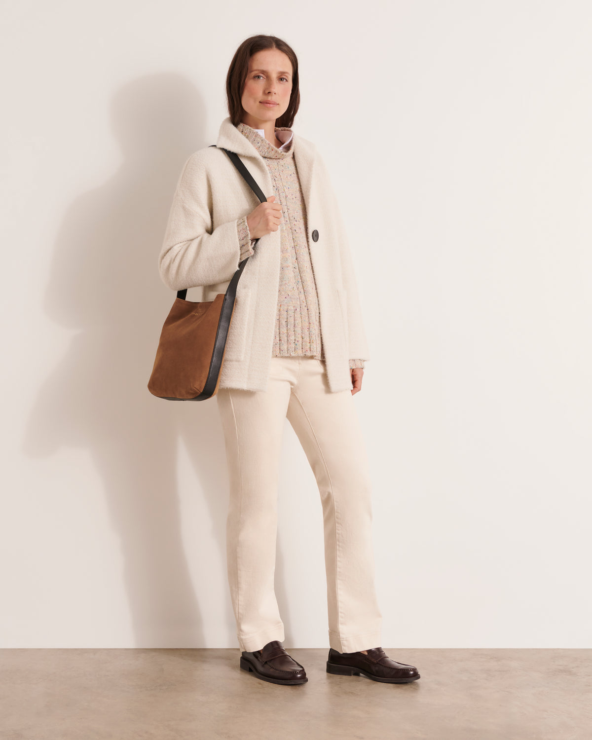 Veste en maille jacquard poilue VALERIANE/12009/761