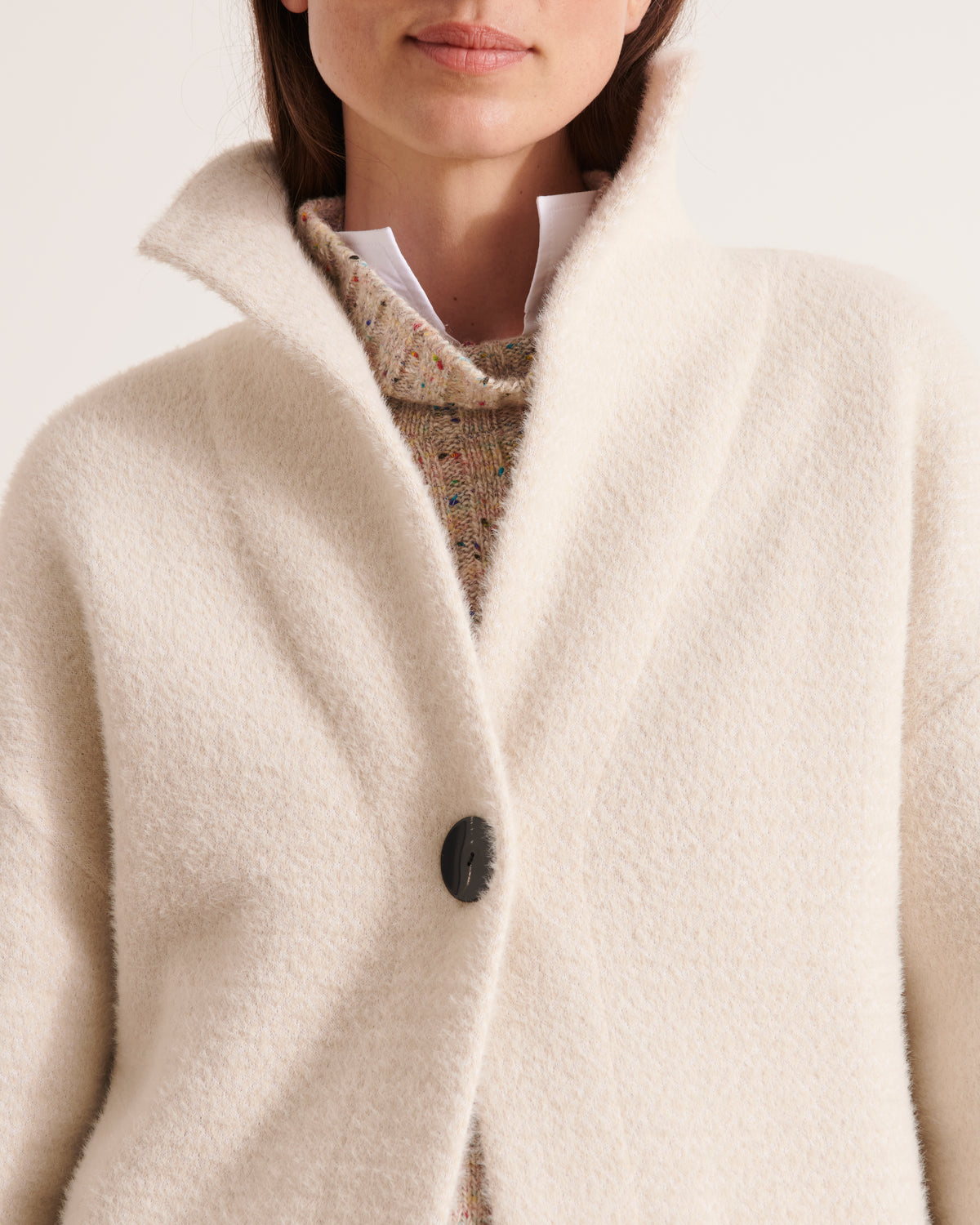 Veste en maille jacquard poilue VALERIANE/12009/761