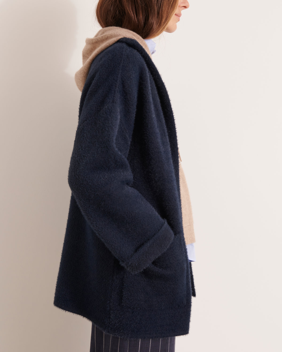 Veste en maille jacquard poilue VALERIANE/12009/881