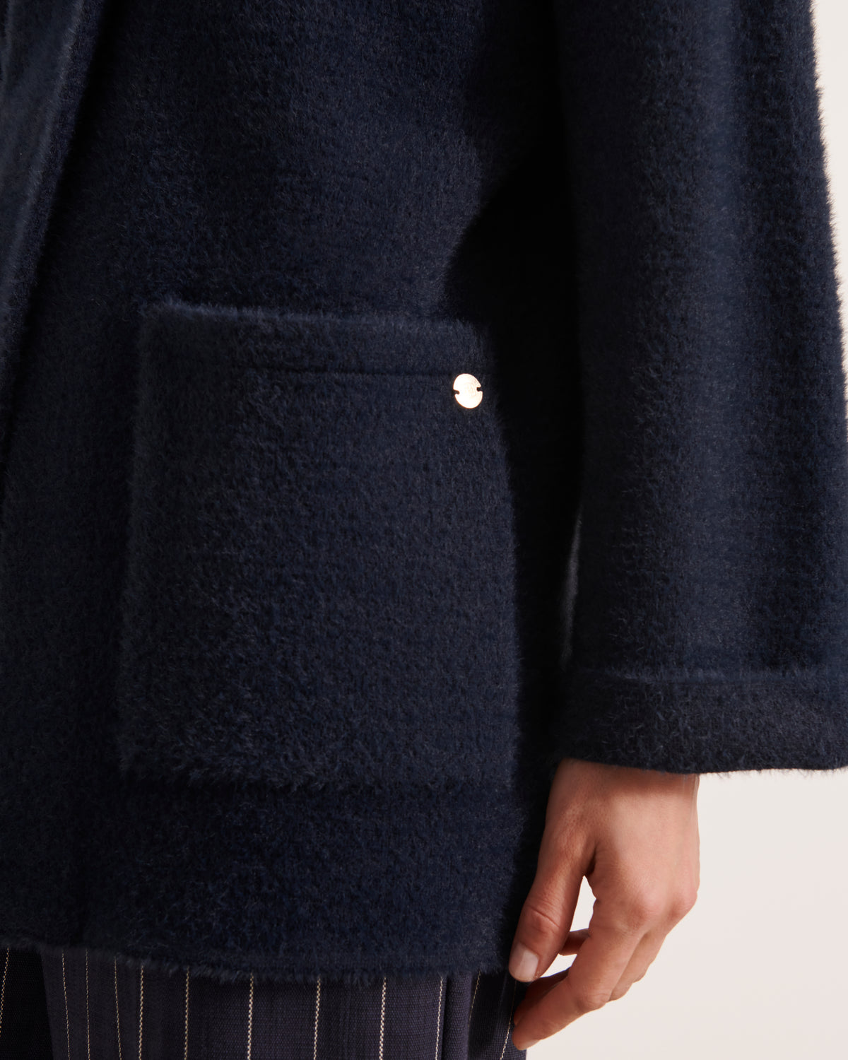Veste en maille jacquard poilue VALERIANE/12009/881