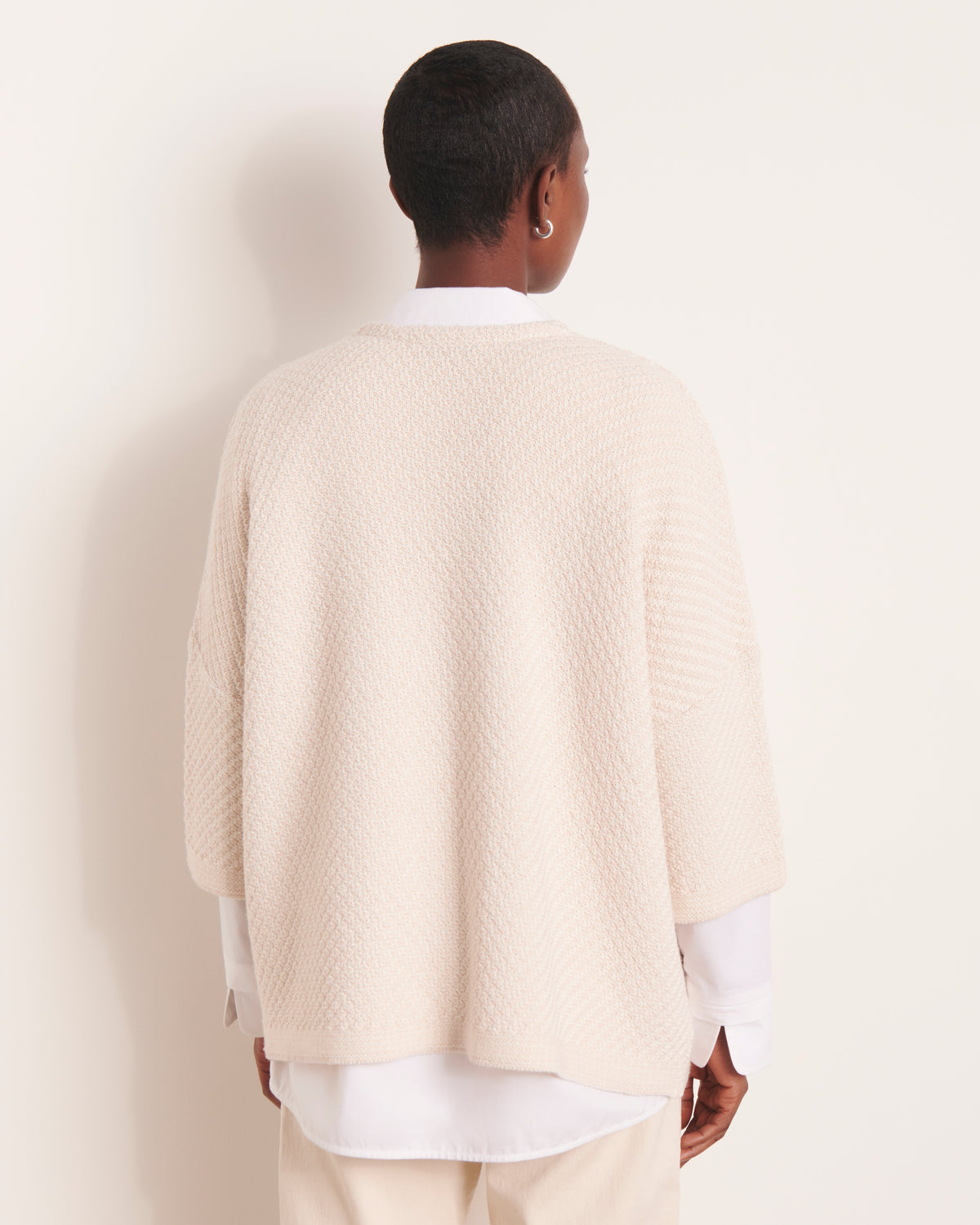 Veste en maille beige point fantaisie VALLETTA/13007/005