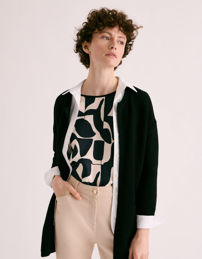Pull twin-set en maille imprimé ANGUIN/88196/670