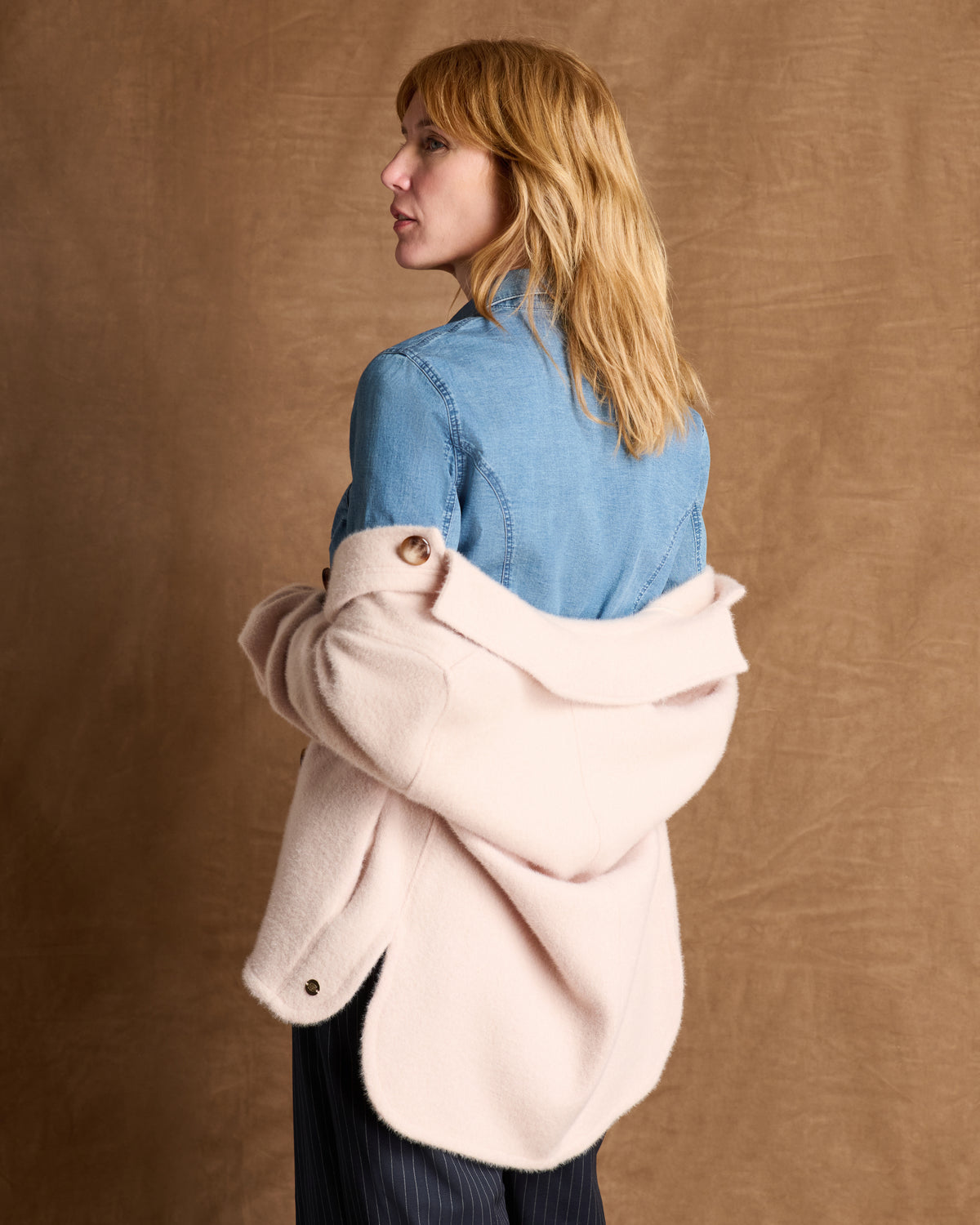 Veste beige courte boutonnée VIENNE/14066/781