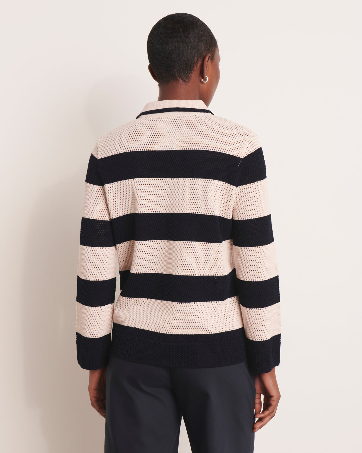 Veste beige en maille résille graphique VILYA/13024/781