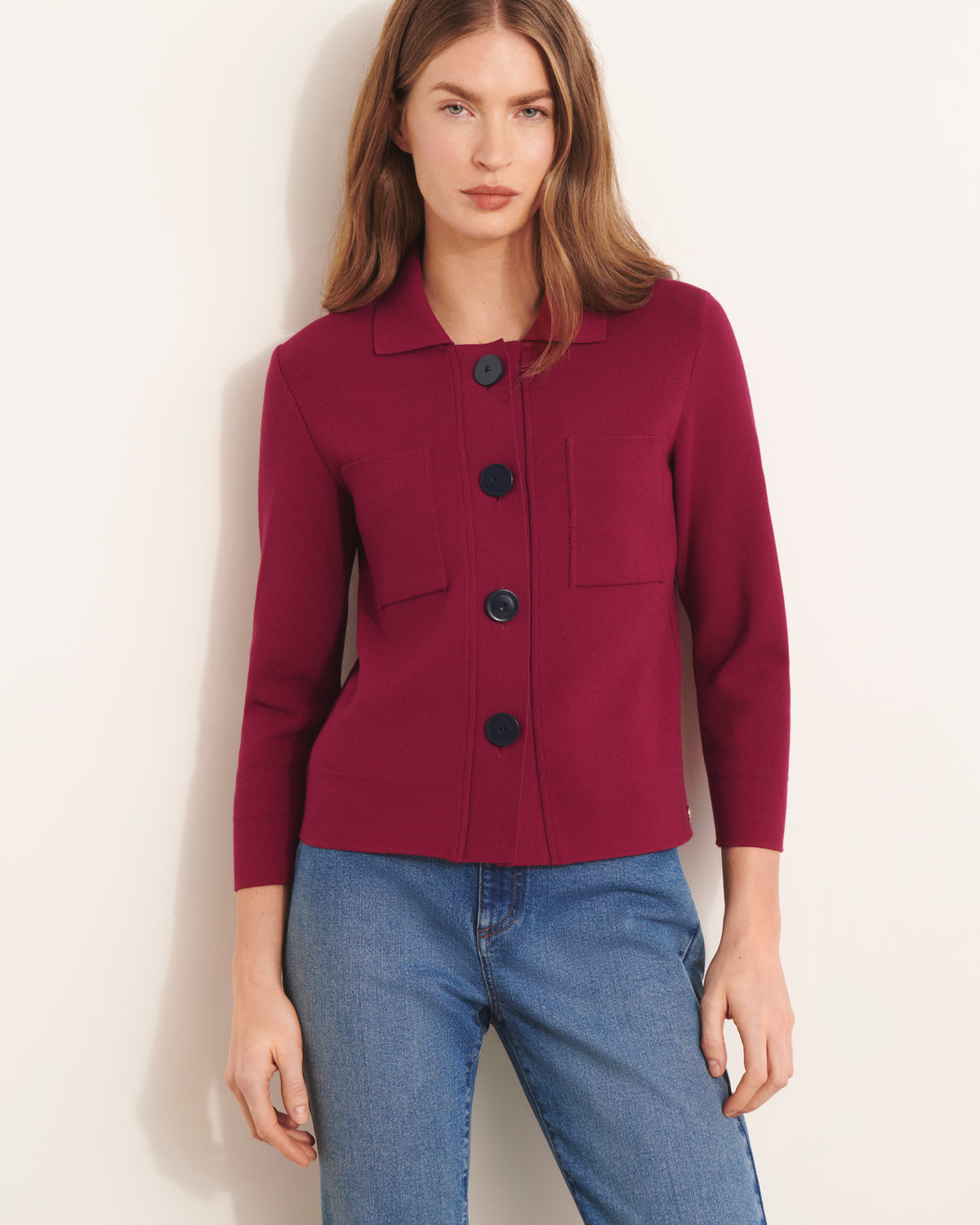 Veste rose en maille milano stretch VIVIENNE13/13085/102