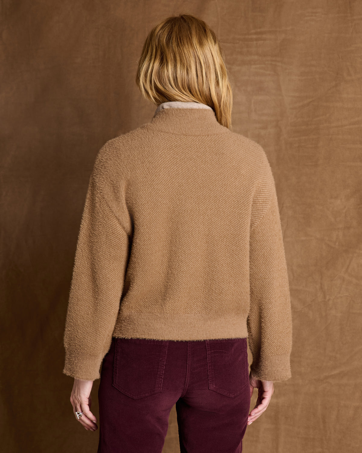 Veste courte marron boutonnée col montant VOGUE/14015/791