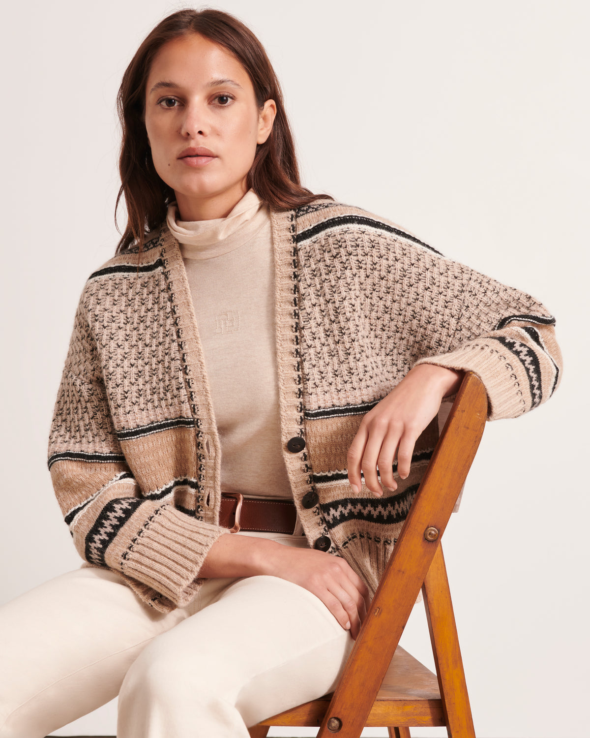 Oversized jacquard knit jacket VOLIGE-JACQ/12014/781