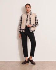 pantalon noir en maille 7/8e