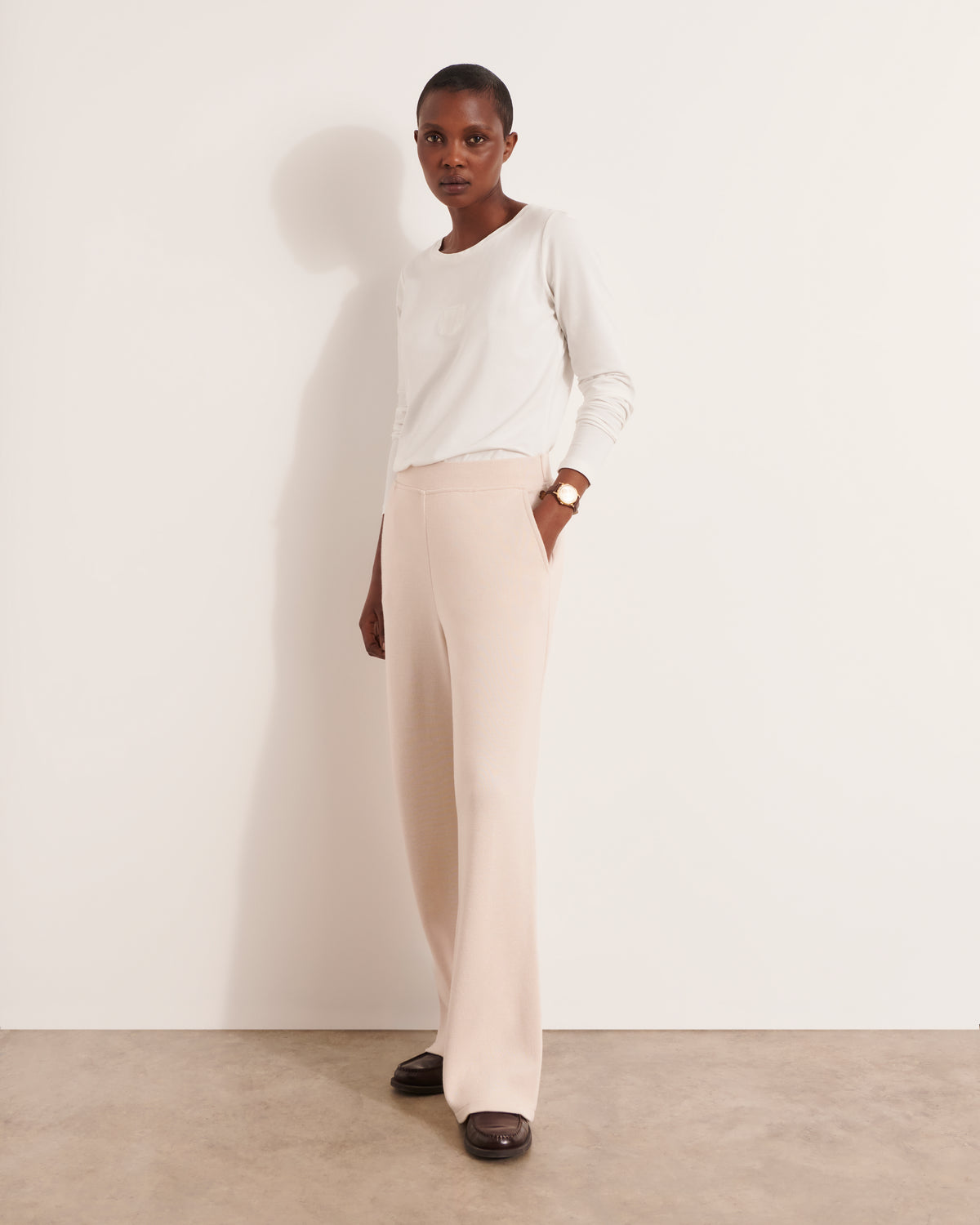 Pantalon large en laine mérinos YAULNE/12248/781
