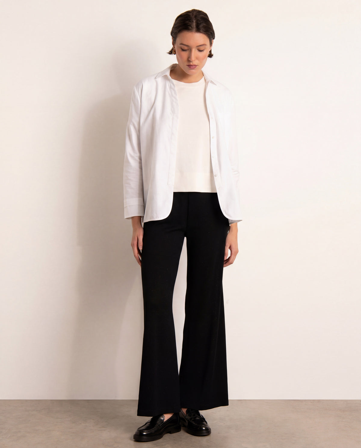 Pantalon large noir en maille jersey irisée YELLOW13/13157/921