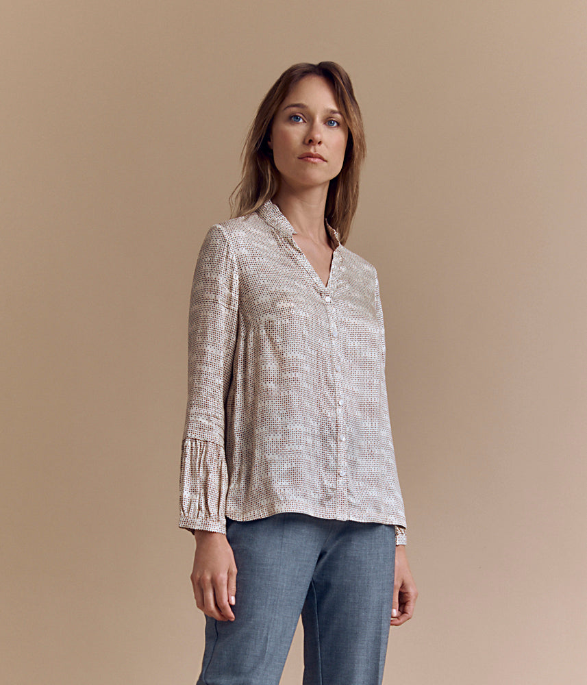 Chemise imprimée en twill de viscose CASSIS/84046/539